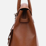 The Alvoro Cow Saffiano Unisex Bag Cognac - Indian Cobbler Switzerland