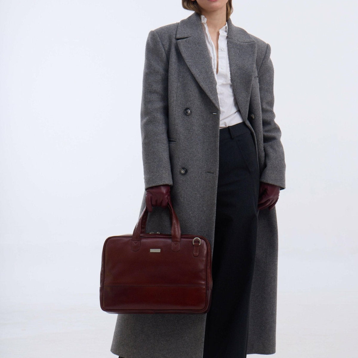 UnisexBusiness Briefcase in Burgundy - Indian Cobbler Switzerland