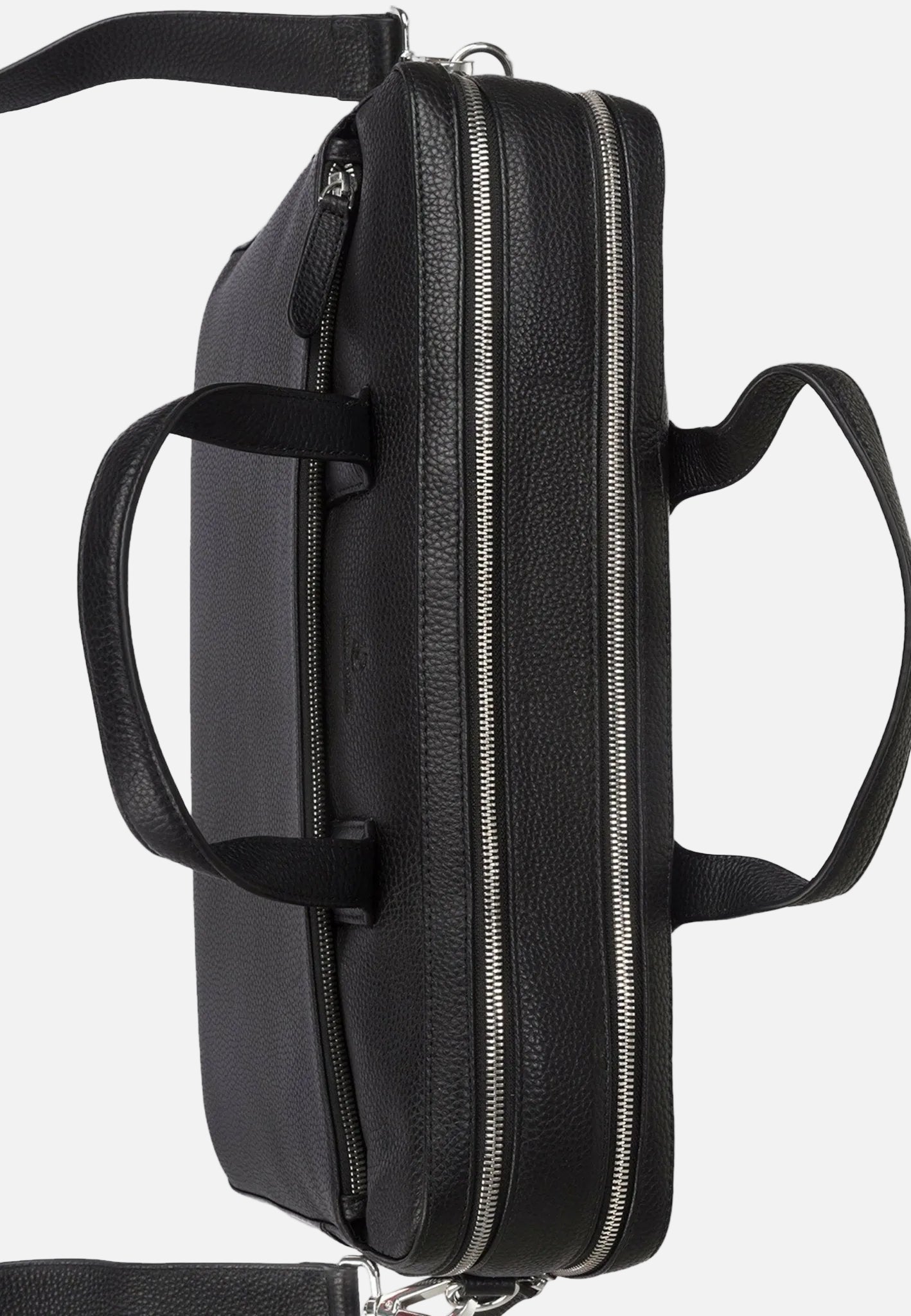 Men's black leather laptop bag handcrafted 